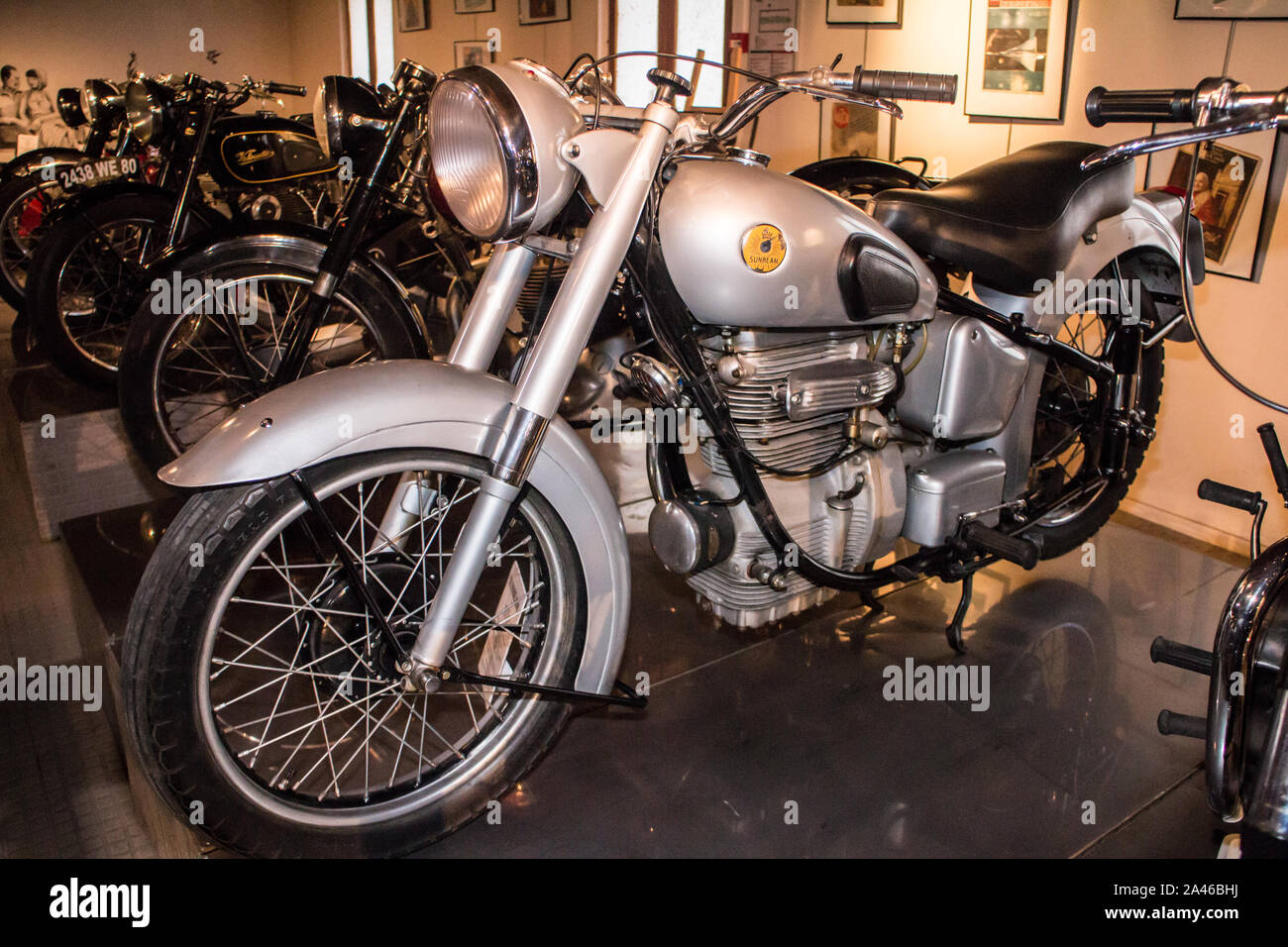 Marseille (France) Musée de la moto - Motorcycle museum : Sunbeam S8 (00cc 1950 (English) Stock Photo