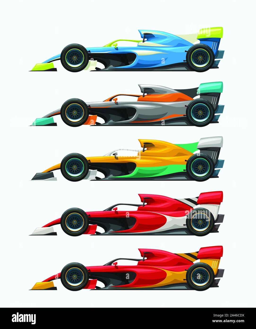 formula one set side view Stock Vector