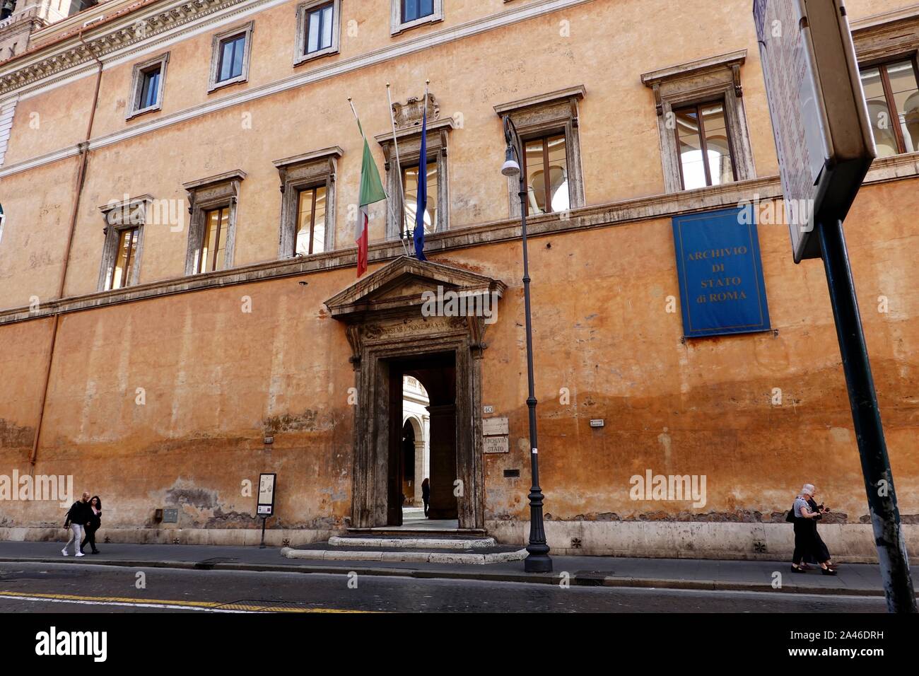 Entrance to the buildings housing the Archivo di Stato di Roma, State ...