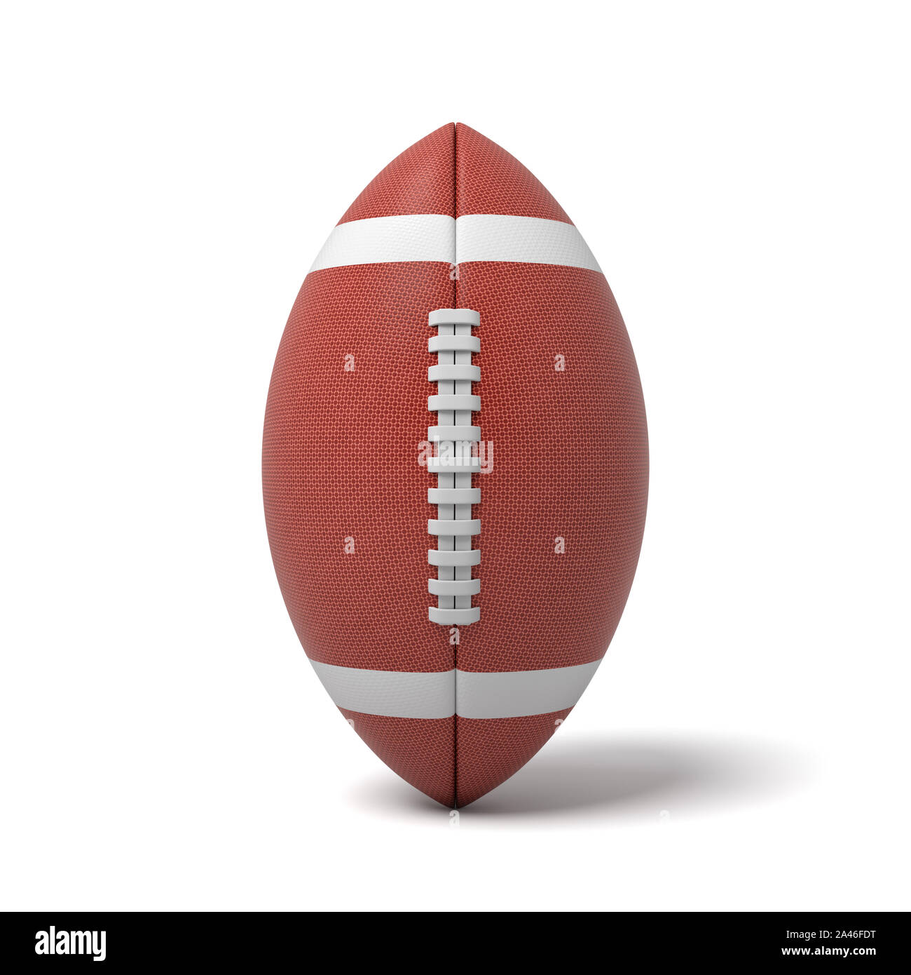 3d rendering of a red oval ball for American football on a white