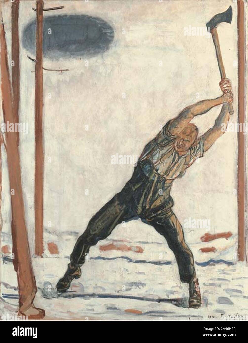 Ferdinand Hodler - Der Holzfäller, 1910. Stock Photo
