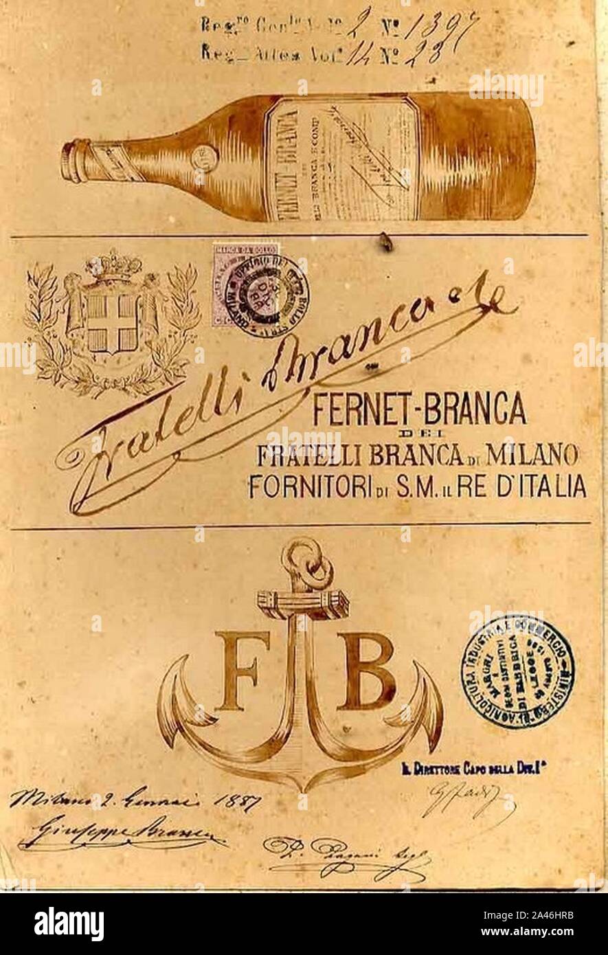 6 Fernet Branca Fratelli Milan Italian Shot Glasses in Box