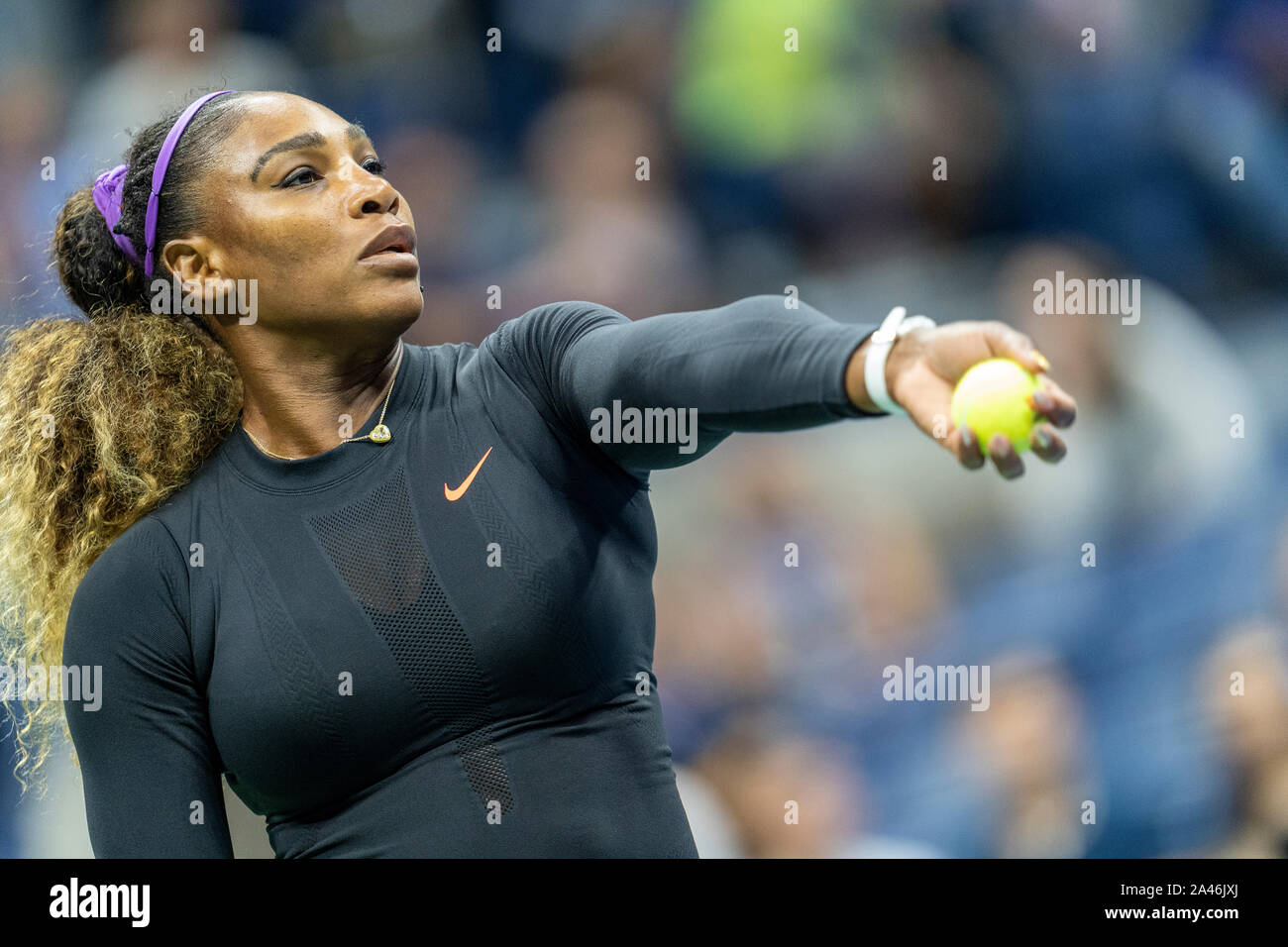 Serena Williams of USA competing in the Women's Semi-Finals of the 2019 ...