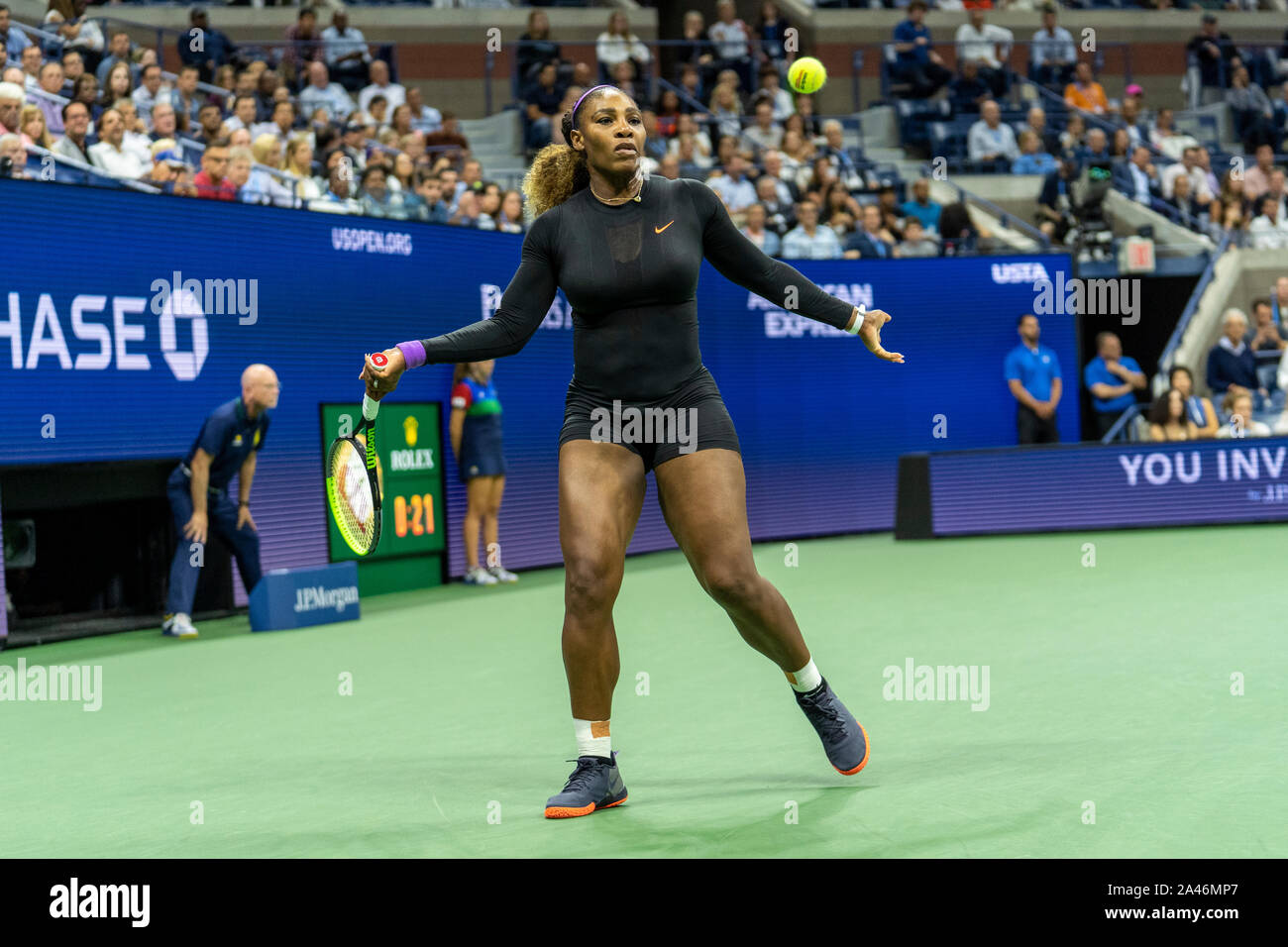 Serena Williams of USA competing in the Women's Semi-Finals of the 2019 ...