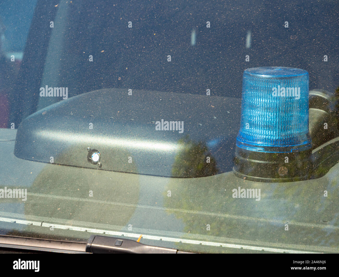 Police blue light police car Stock Photo Alamy