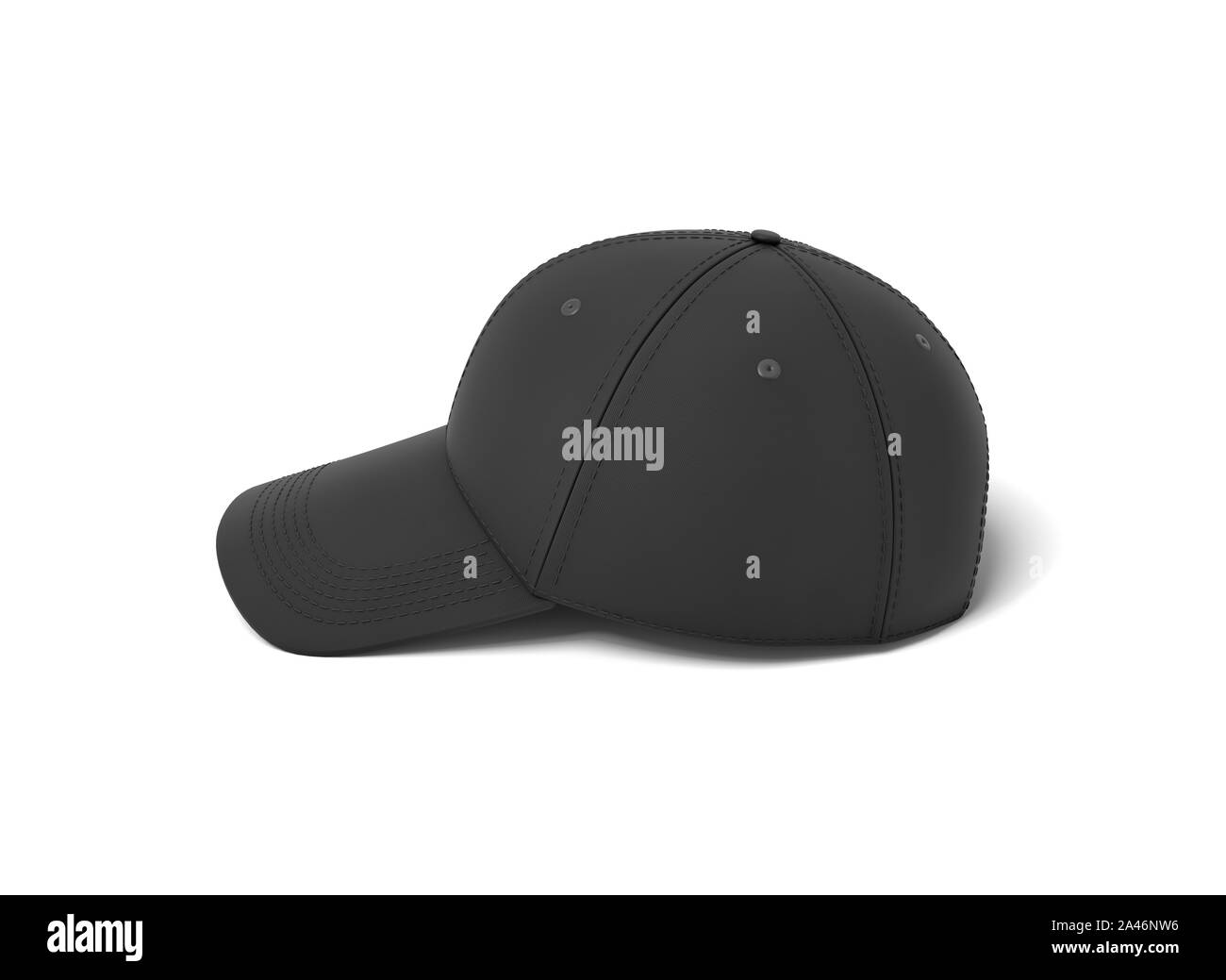 3d rendering of a single black baseball 