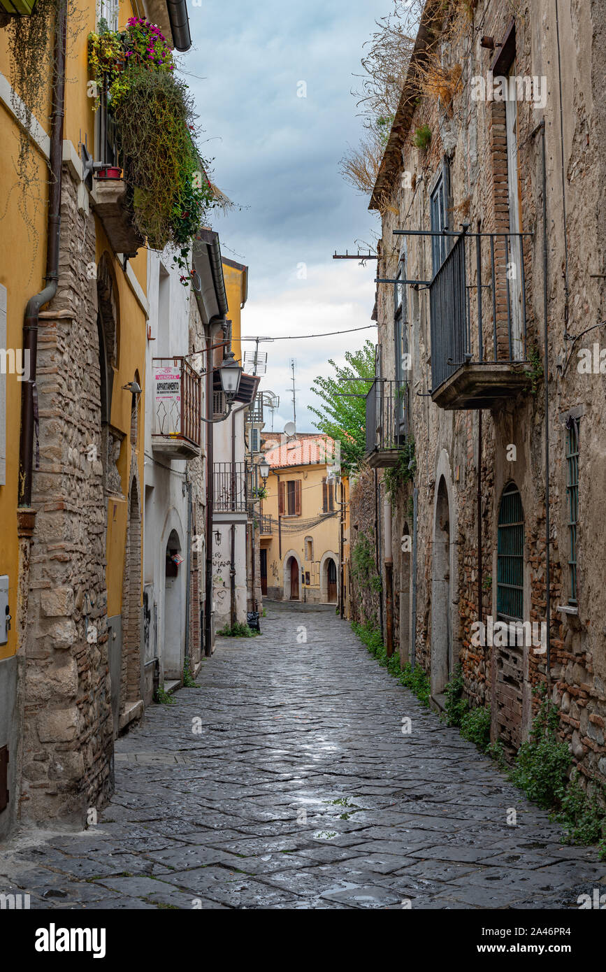 typical alley of the historic center of Benevento Stock Photo