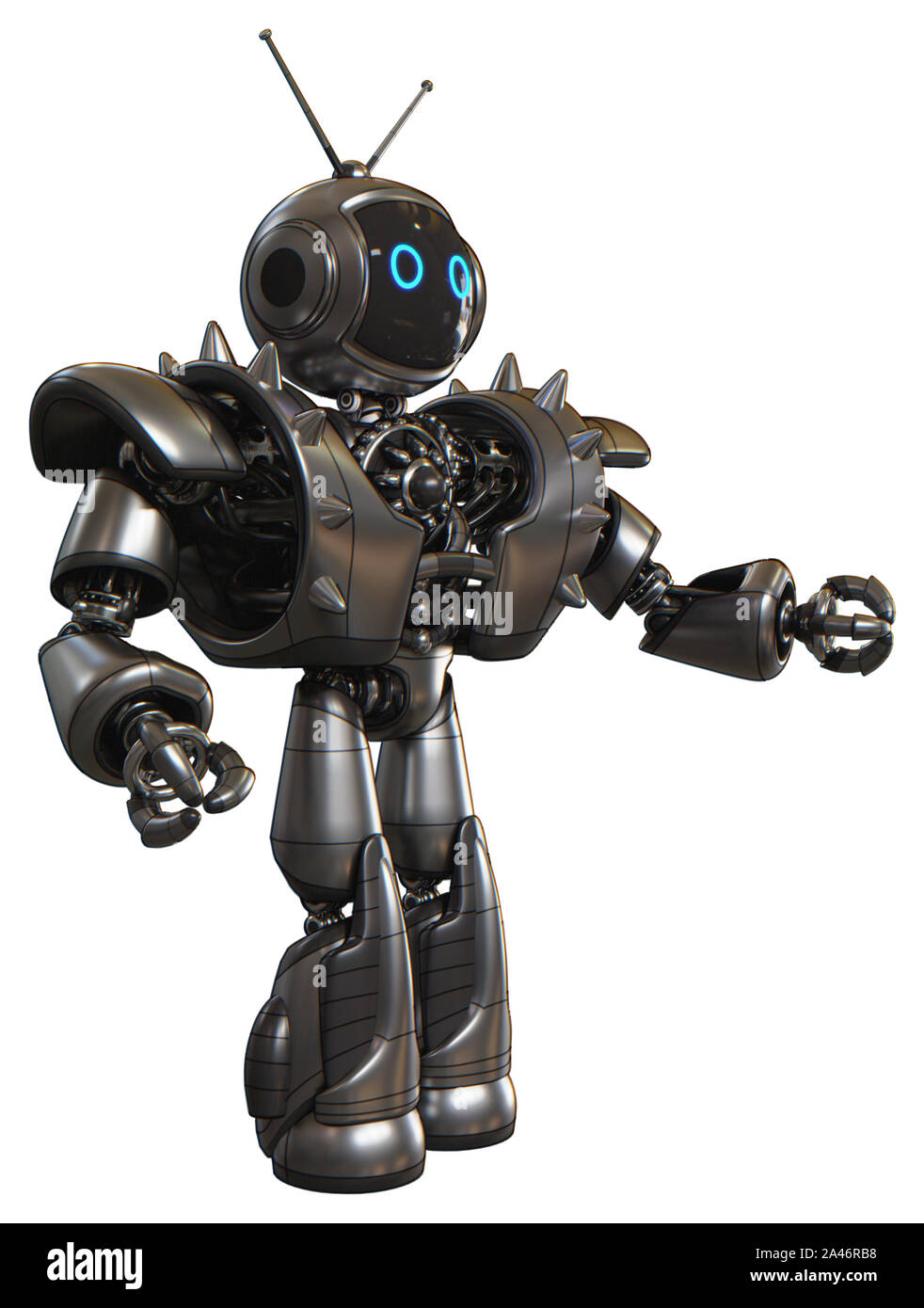 Android containing elements: digital display head, circle eyes, retro ...
