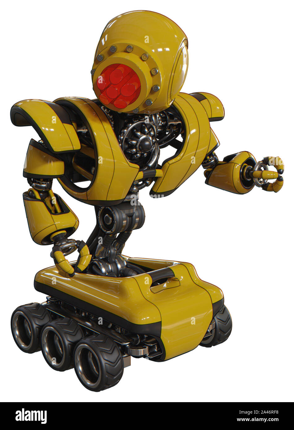 Automaton containing elements: round head, red laser crystal array ...