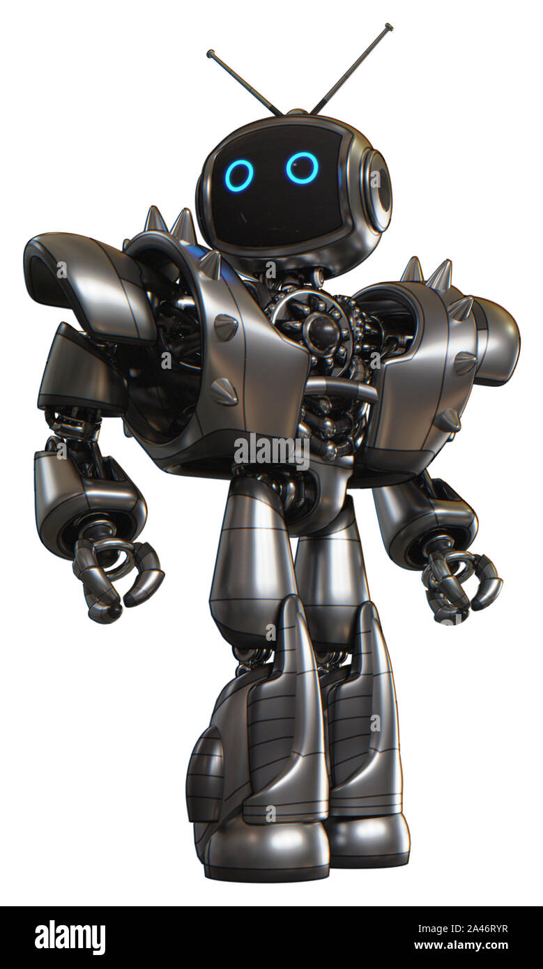 Android containing elements: digital display head, circle eyes, retro ...