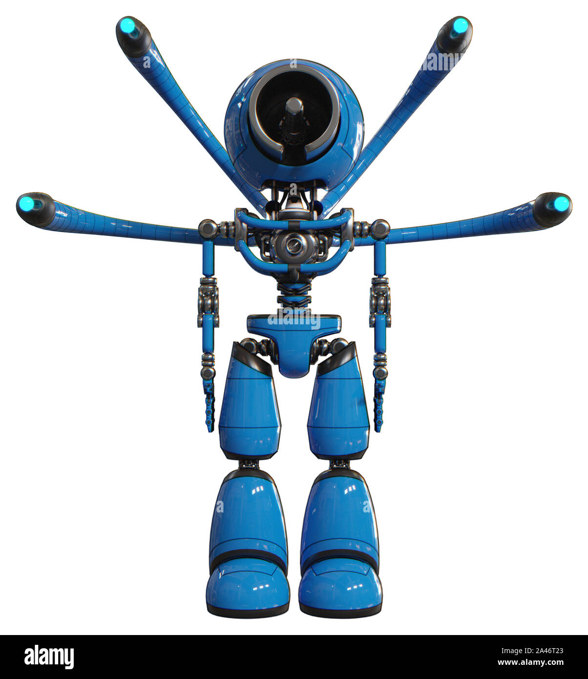 Bot containing elements: cable connector head, light chest exoshielding,  blue-eye cam cable tentacles, no chest plating, light leg exoshielding.  Mater Stock Photo - Alamy