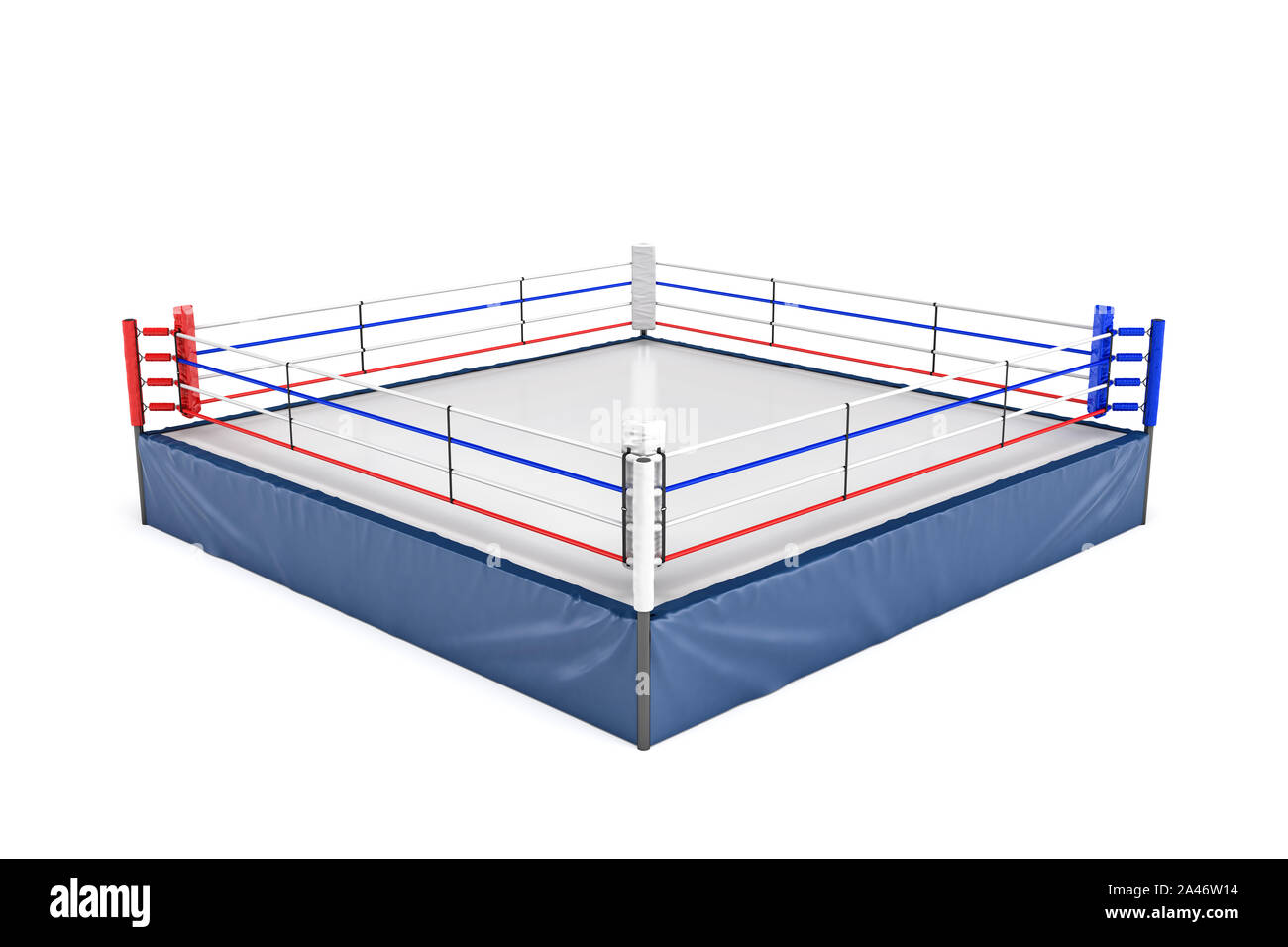 3d rendering of an empty boxing ring in side view to its corner isolated on  white background. Professional boxing. Sports and recreation. Fighting com  Stock Photo - Alamy