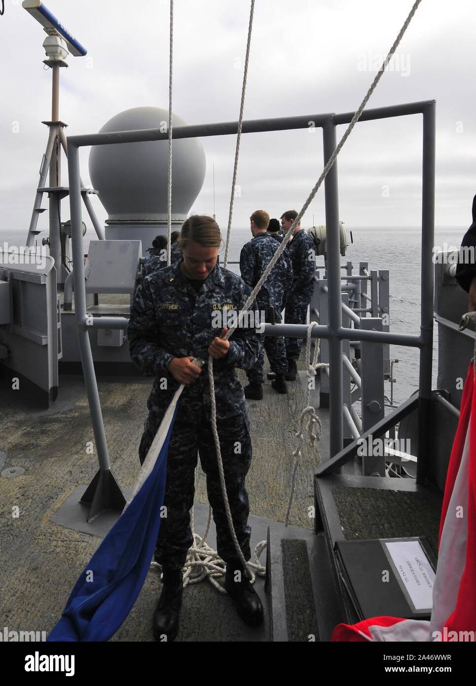Flag hoisting 12062 Stock Photo Alamy