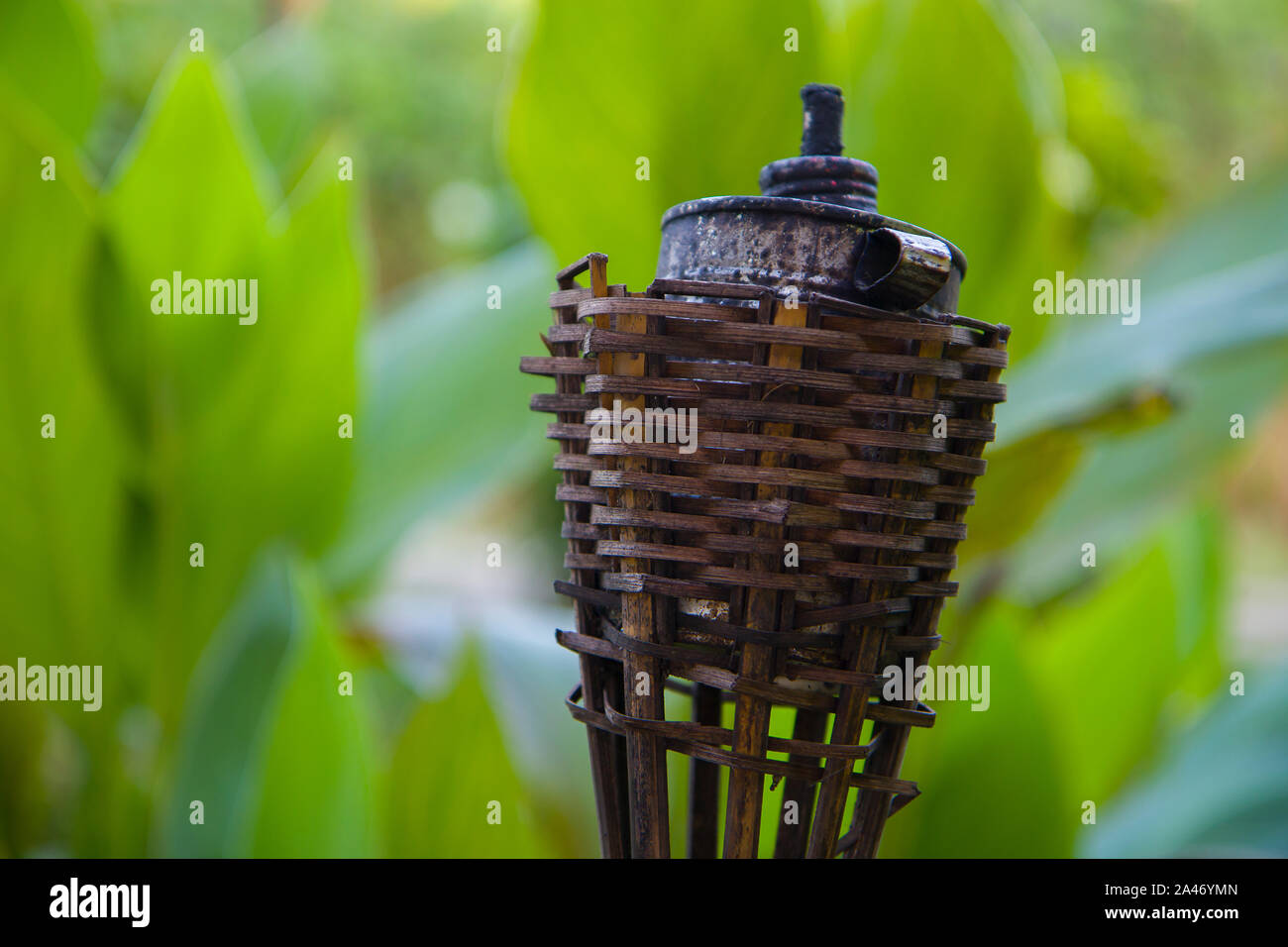 Traditional Thai lanna  bamboo light torch commonly used during Loy Kratong day festival  High resolution image gallery. Stock Photo