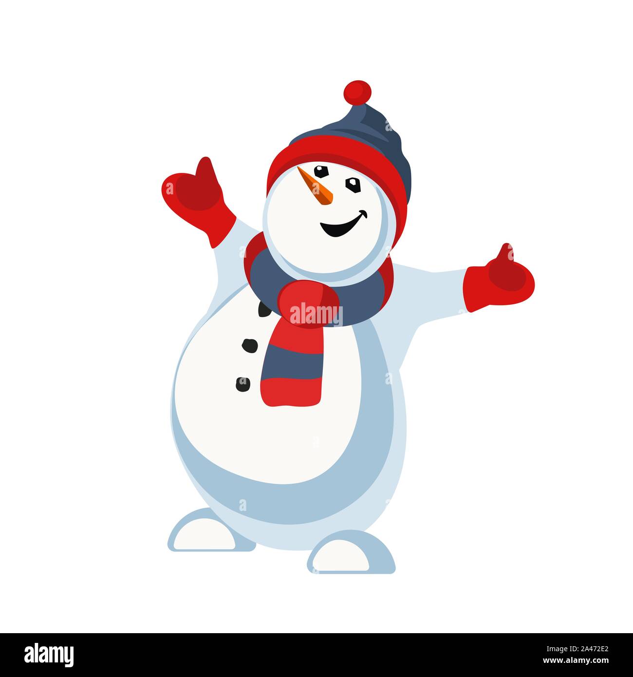 Cute snowman icon isolated on white Stock Vector