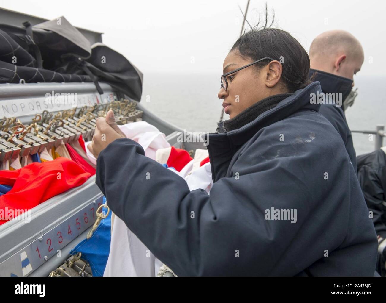 Flag hoisting drill Stock Photo Alamy
