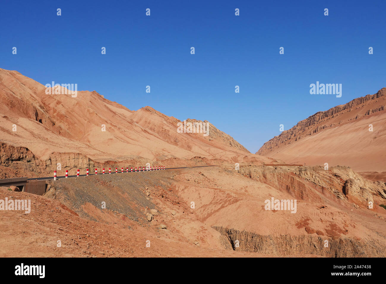 Nature landscape view of the Flaming Mountain Valley in Turpan Xinjiang ...