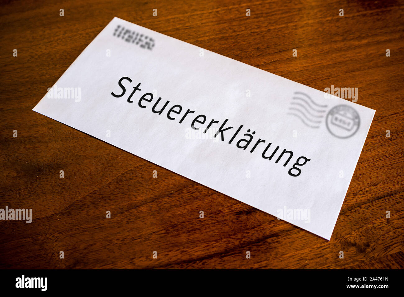 Tax return letter in German Stock Photo Alamy