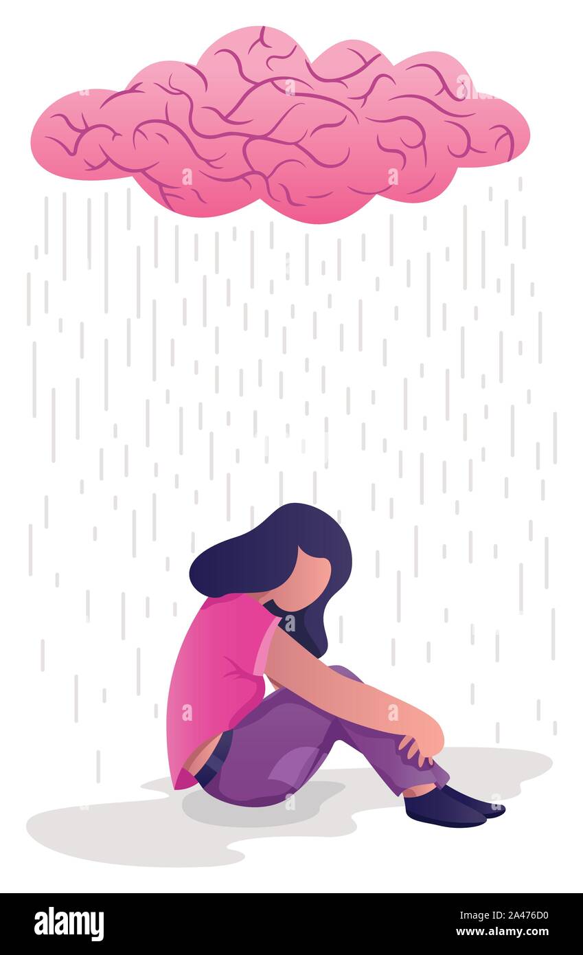 Woman in Depression Stock Vector