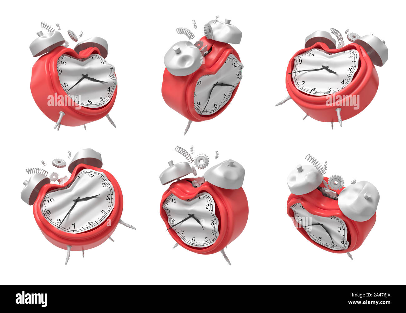 Broken alarm clocks Cut Out Stock Images & Pictures Alamy