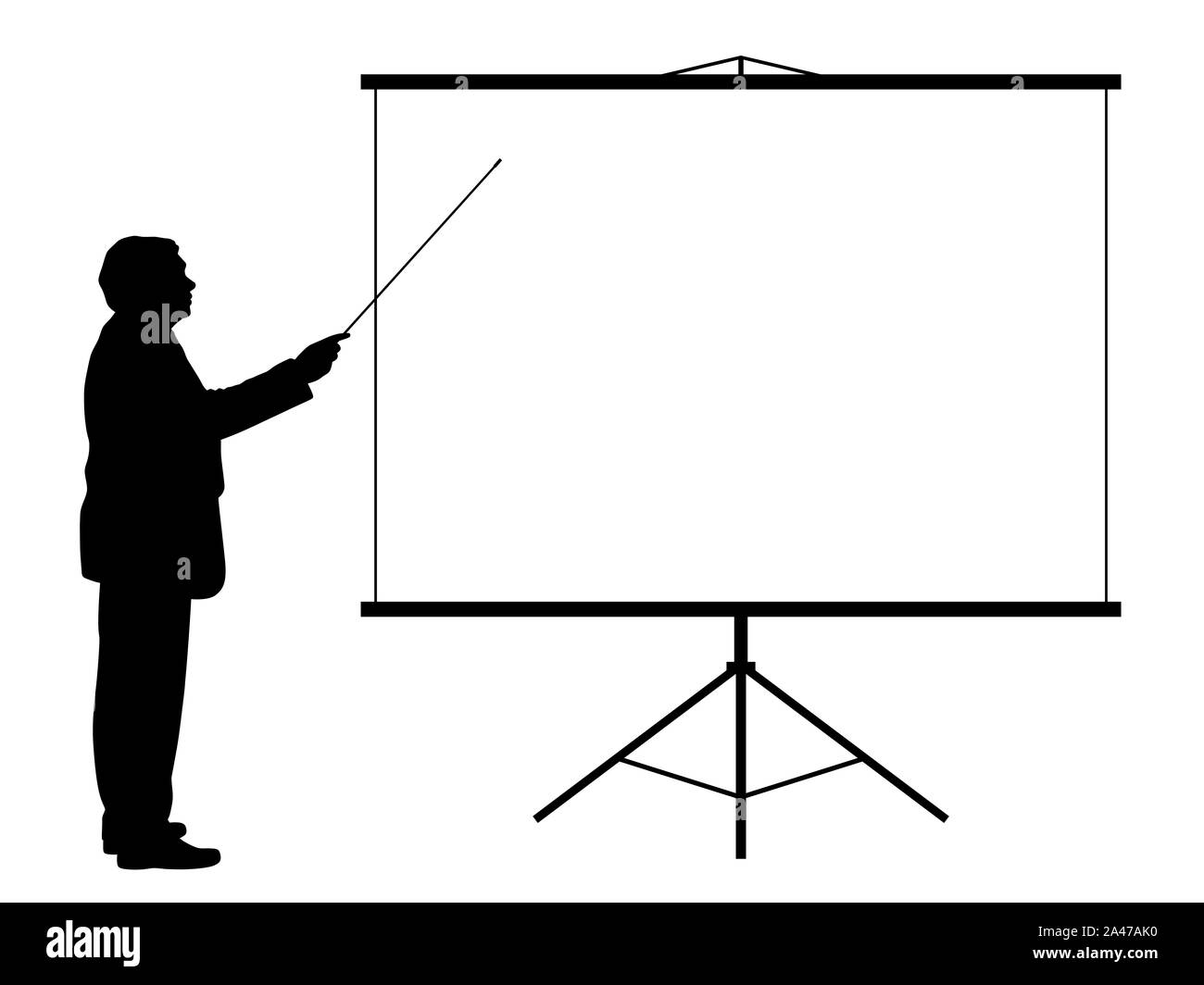 Teacher pointing projector screen Cut Out Stock Images & Pictures - Alamy
