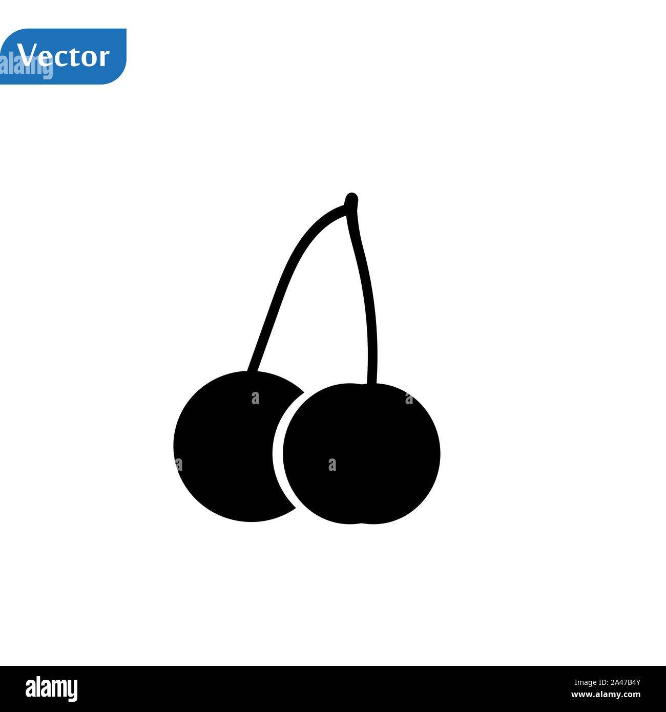 Cherry icon. Cherry isolated black sign on white background. Symbol ...