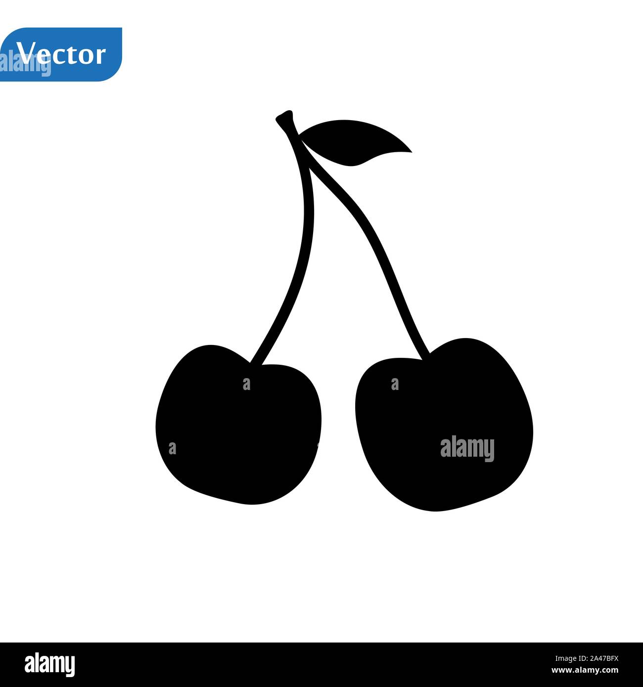 Cherry icon. Cherry isolated black sign on white background. Symbol ...