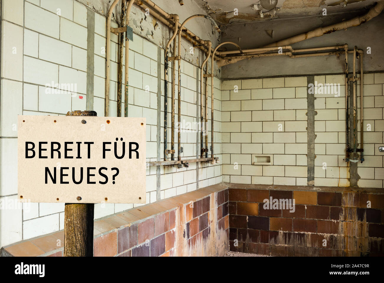 Ready for New Age shower room in german Stock Photo Alamy