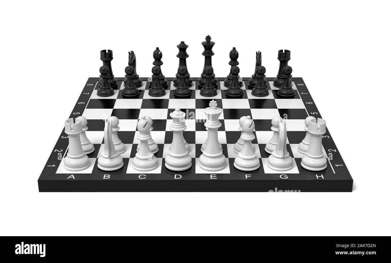 Concept Of Board Games Chess Fights Isolated On White Background 3d  Rendering Stock Illustration - Download Image Now - iStock