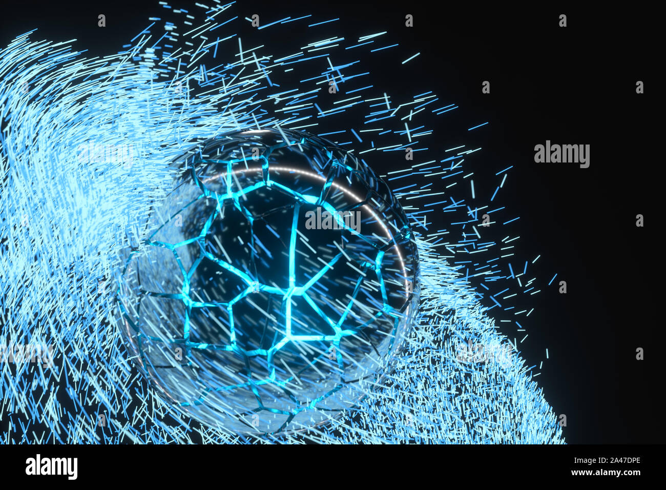 High speed vortex particles, 3d rendering. Computer digital drawing ...