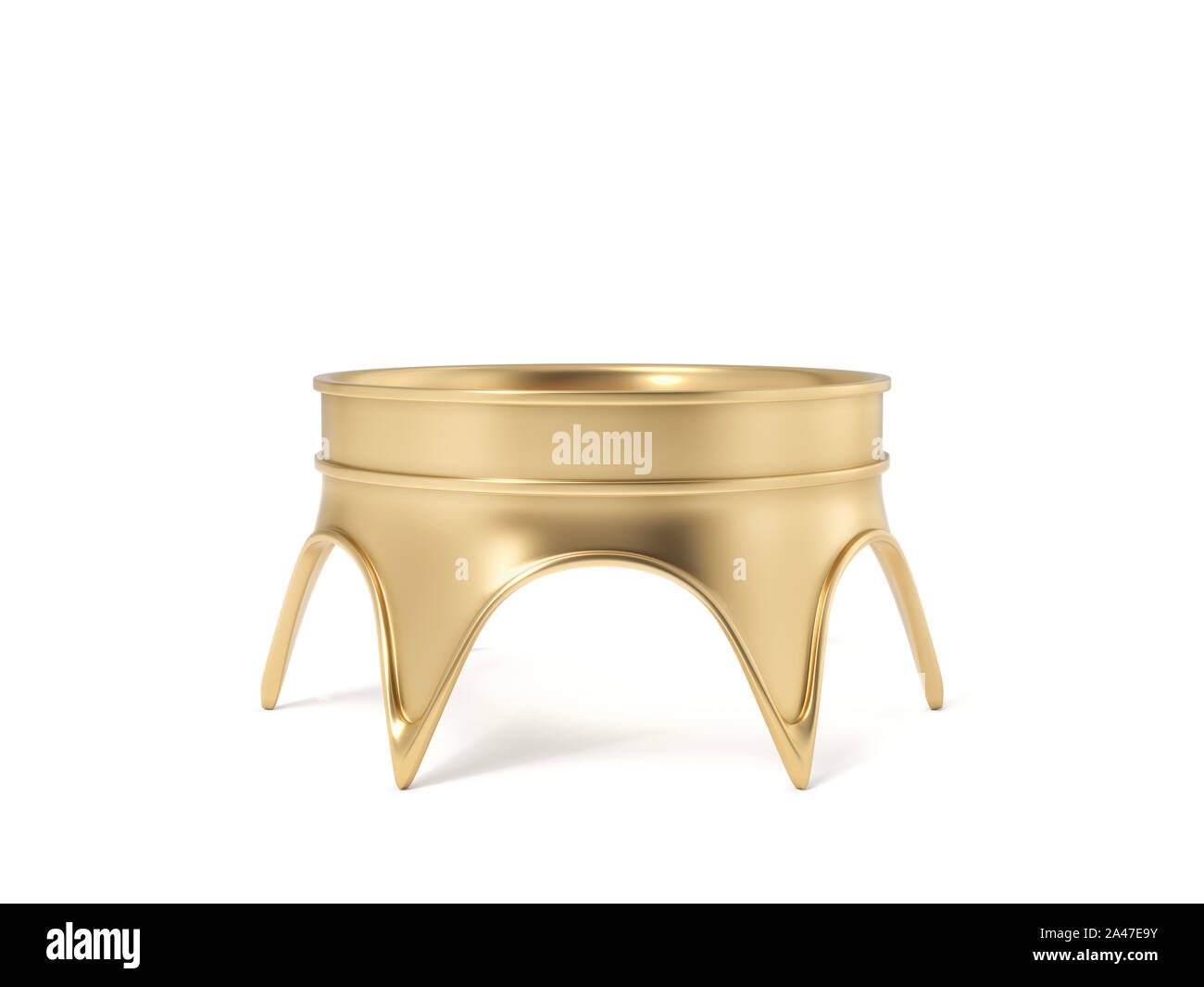 3d rendering of a single golden royal crown isolated on a white ...