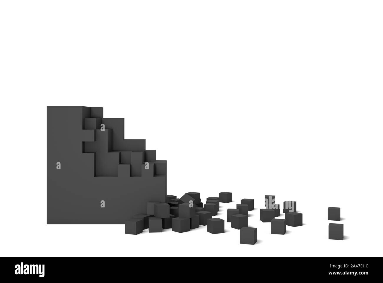 3d rendering of a black square on a white background starting to get