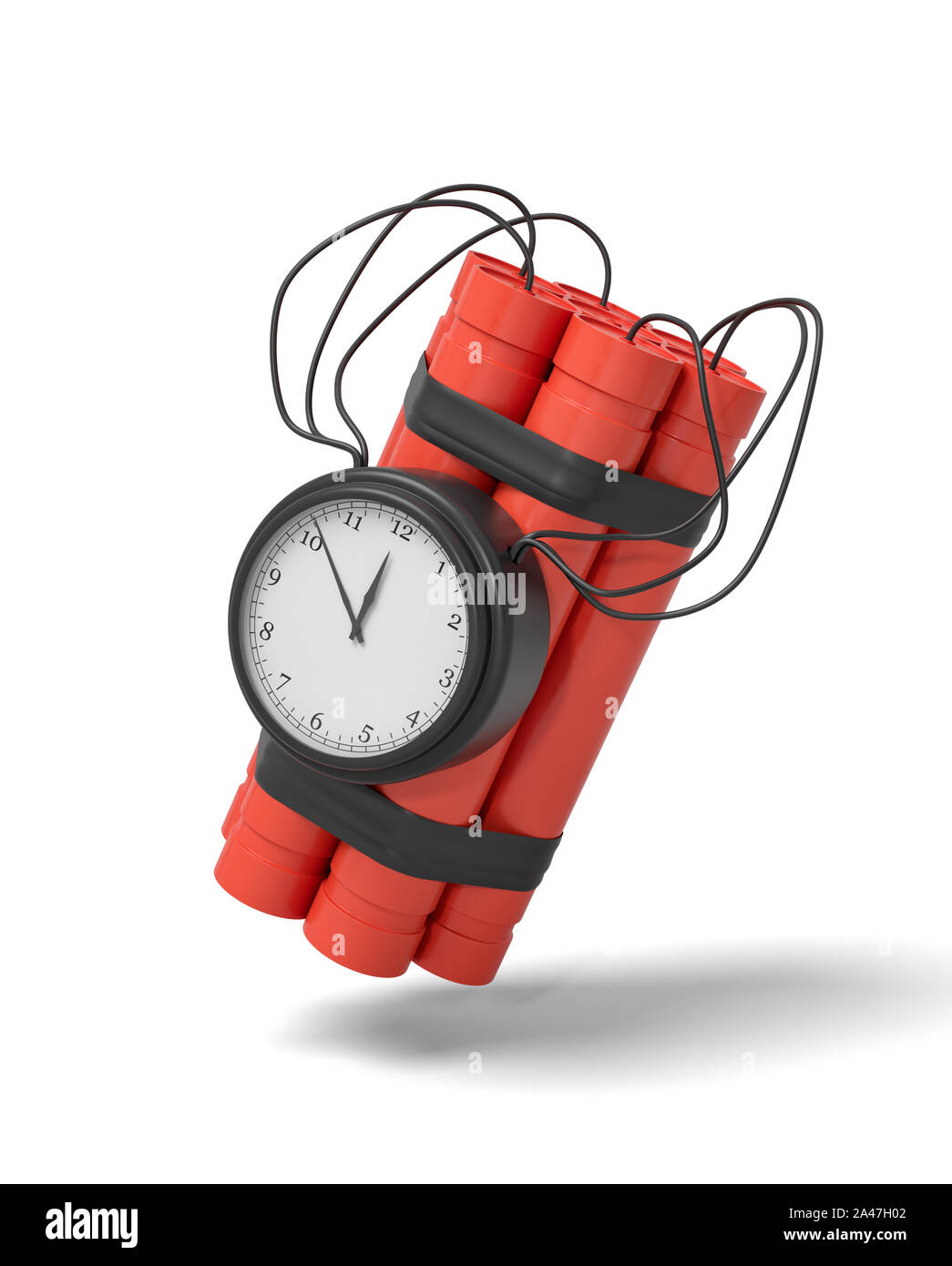 3d Rendering Of A Bundle Of Dynamite Sticks With A Clock Attached To 