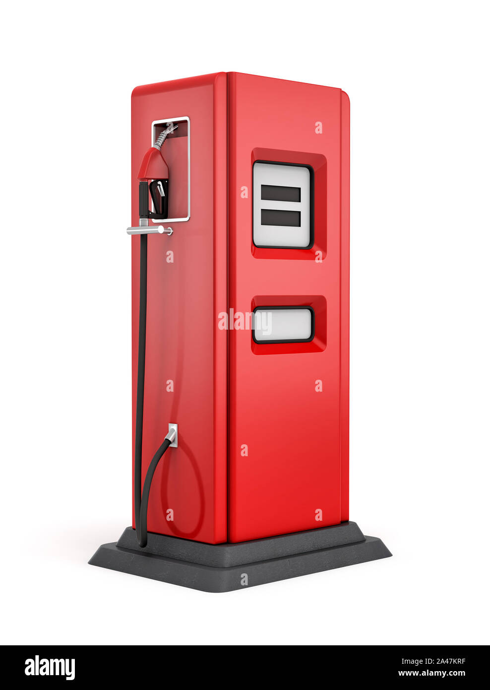 3d rendering of red gas pump isolated on white background. Fuel