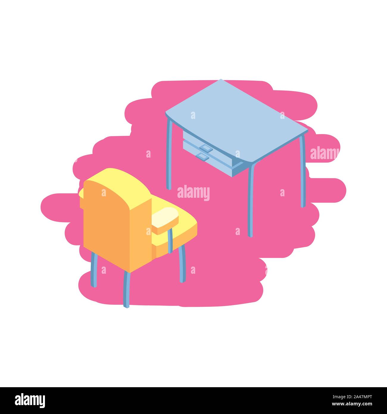 office desk with comfortable sofa vector illustration design Stock Vector