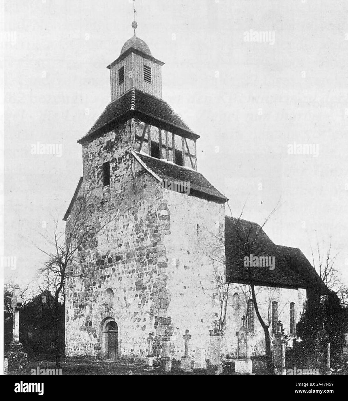Feldsteinkirche Wildenbruch Jahr 1900. Stock Photo