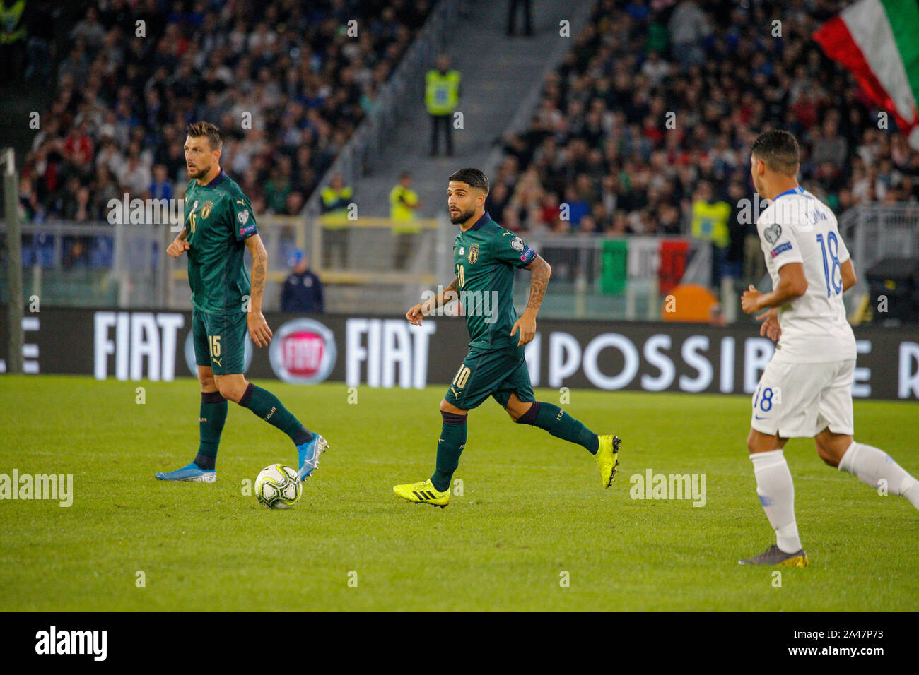 Rome, Italy. . 12th Oct, 2019. 22/10/2019 Rome, Football match between ITALY vs GREECE valid for the European football championships.In picture .Lorenzo Insigne Credit: Fabio Sasso/ZUMA Wire/Alamy Live News Stock Photo