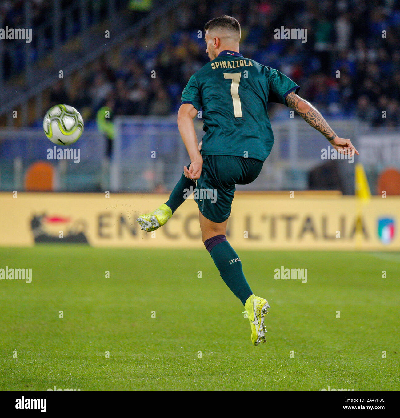Rome, Italy. . 12th Oct, 2019. 22/10/2019 Rome, Football match between ITALY vs GREECE valid for the European football championships.In picture Leonardo spinazzola. Credit: Fabio Sasso/ZUMA Wire/Alamy Live News Stock Photo