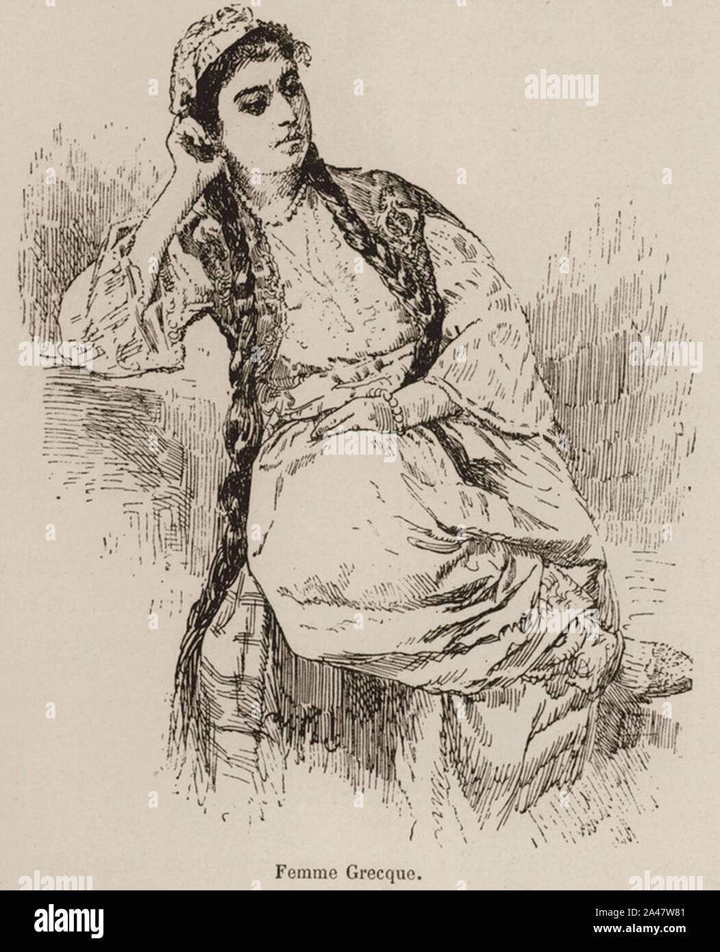 Femme Grecque - De Amicis Edmondo - 1883. Stock Photo