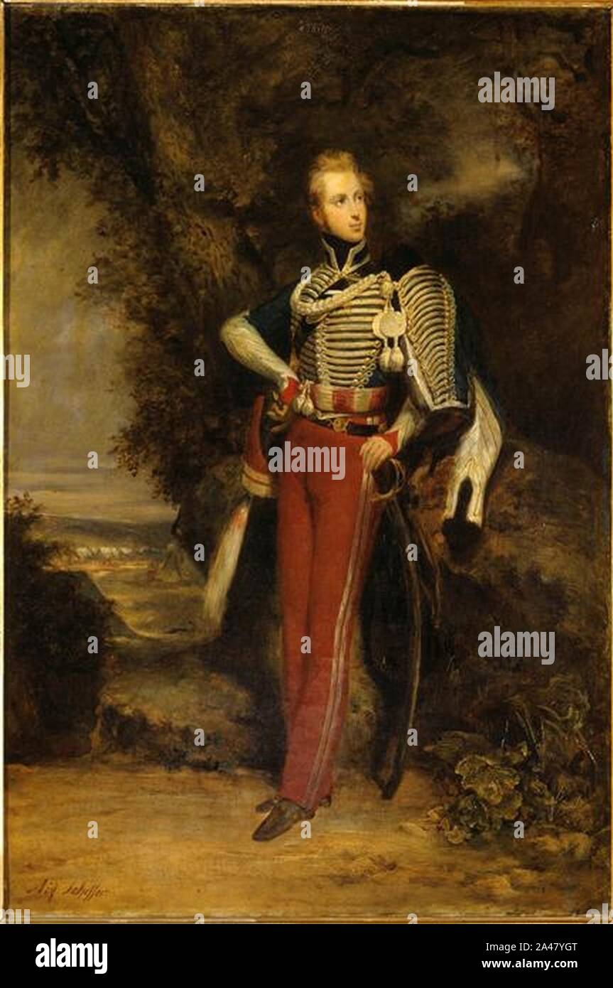 Ferdinand Phillipe, duc de Chartres, futur duc d'Orléans, en uniforme de hussard. Stock Photo