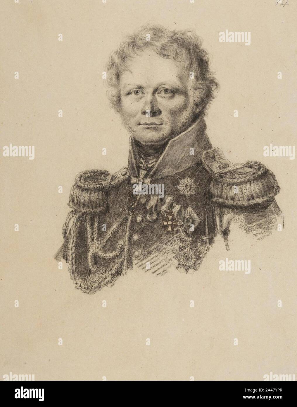 Ferdinand von Wintzingerode by Louis de Saint-Aubin. Stock Photo