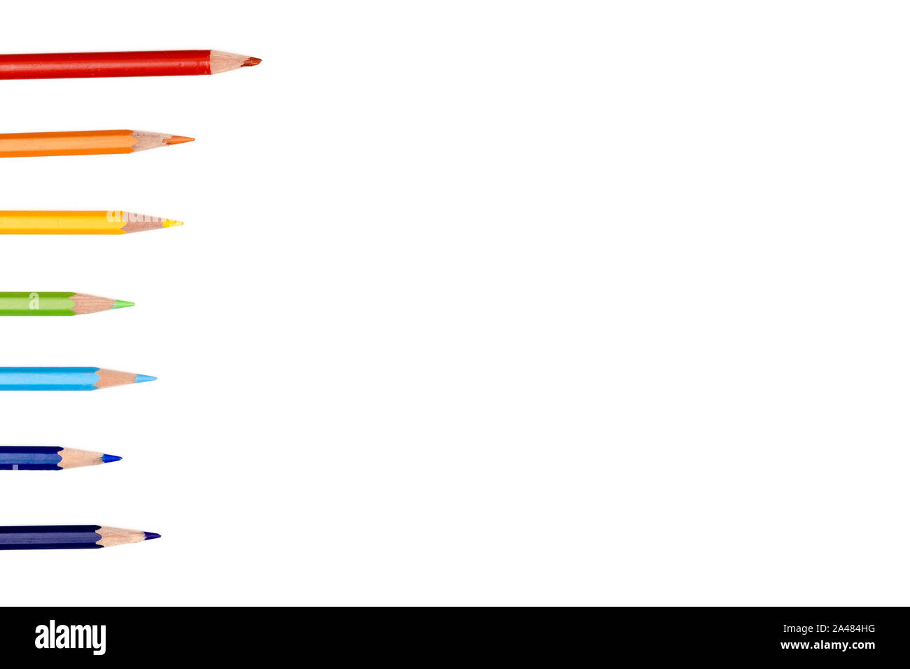 Colorful rainbow pencil color frame border background. Colorful pencil ...