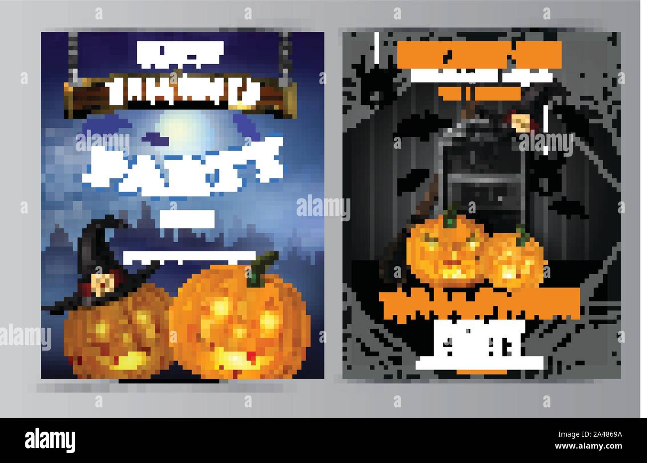 Halloween vertical background with pumpkins Stock Vector Image & Art ...