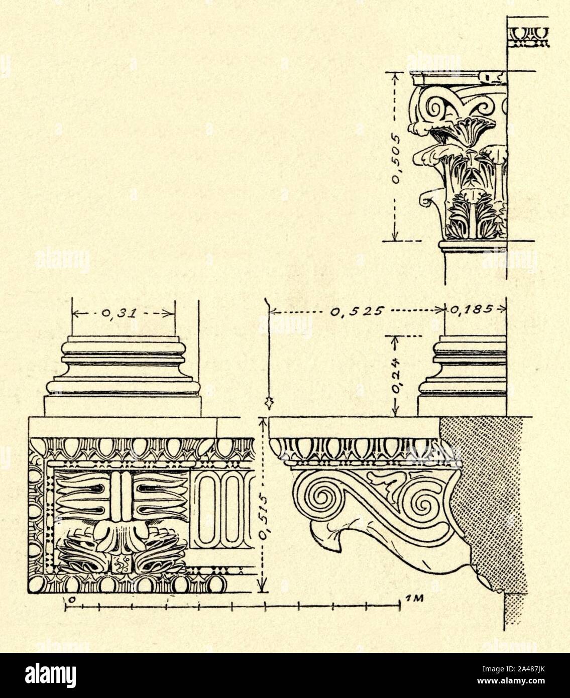 Fig 020 Pilaster und Konsolen der Nischen. Stock Photo