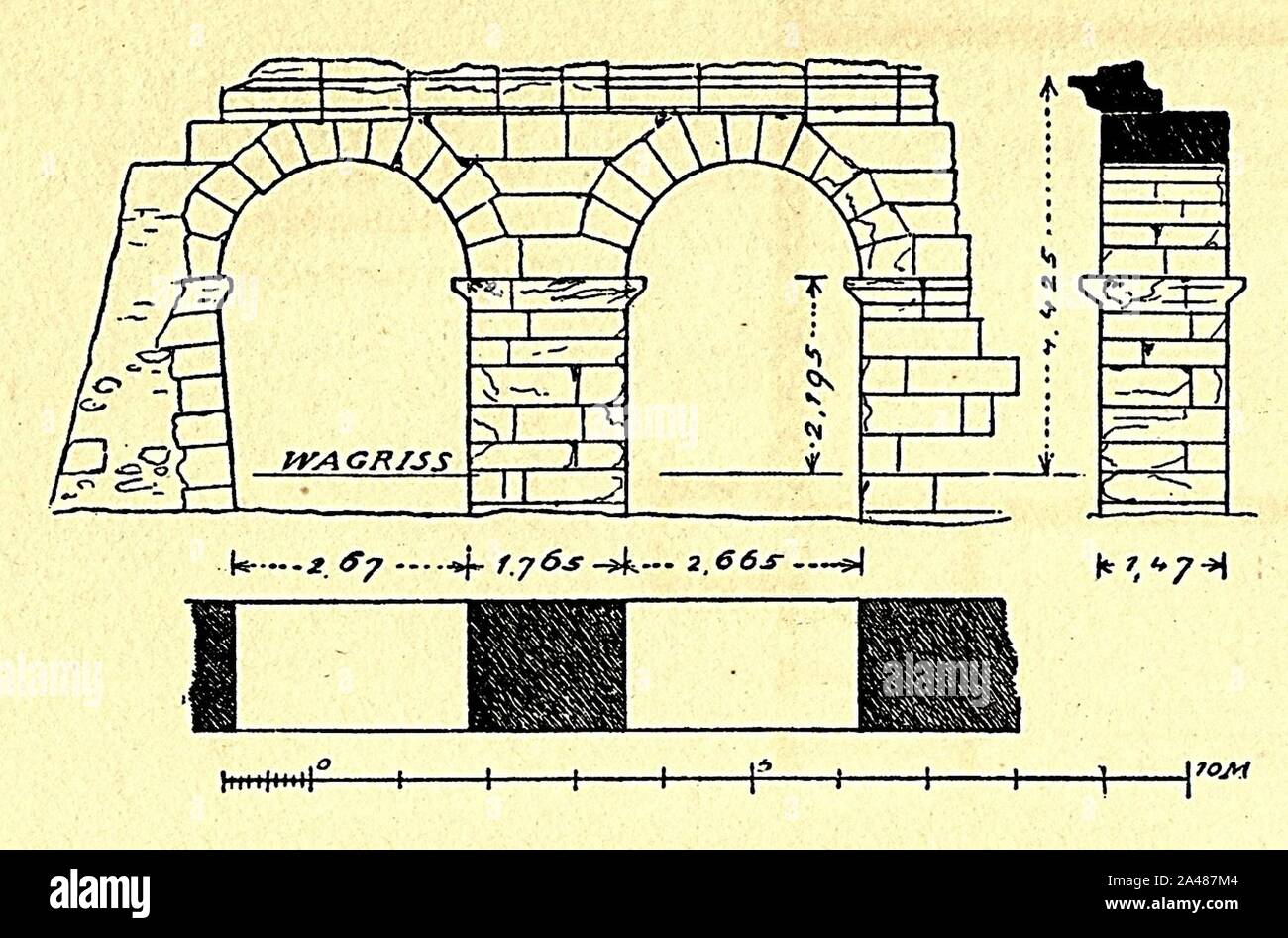 Fig 051 Pfeiler der Außenflügel (L II im Plan). Stock Photo