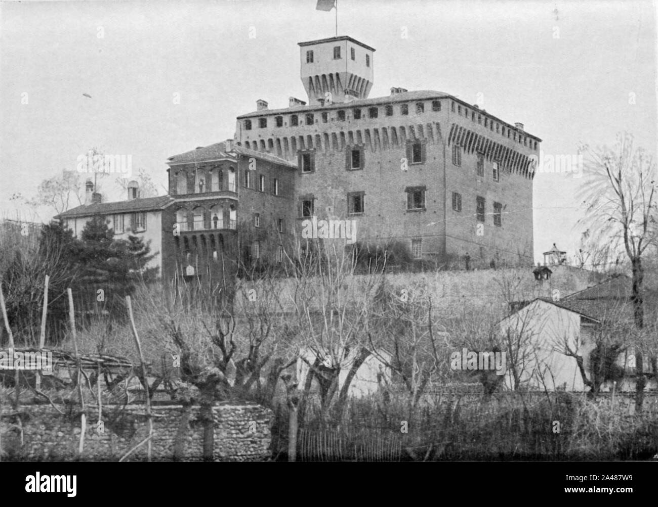 Fig 100, castello di briona, fronte ovest, p192, foto nigra, nigra il novarese. Stock Photo