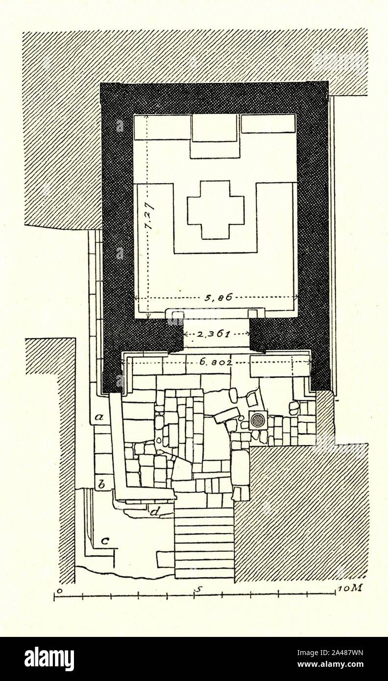 Fig 100 Grundriss des Tempels - Zustand 1909. Stock Photo