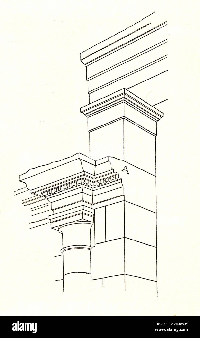 Fig 125 Pfeiler und Halbsäule am Südende. Stock Photo