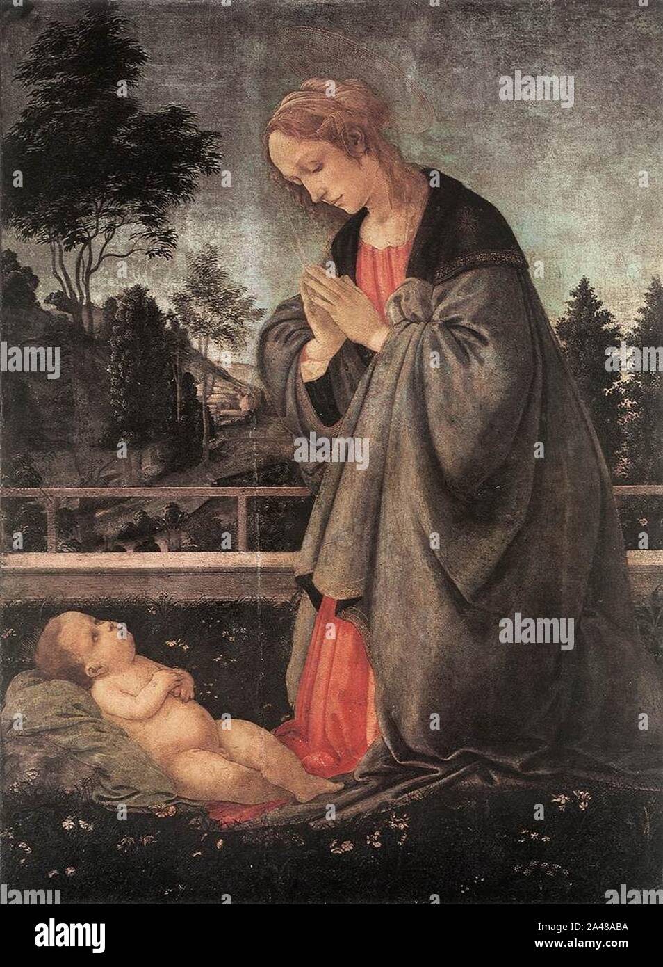 Filippino, Adoration of the Child Stock Photo - Alamy