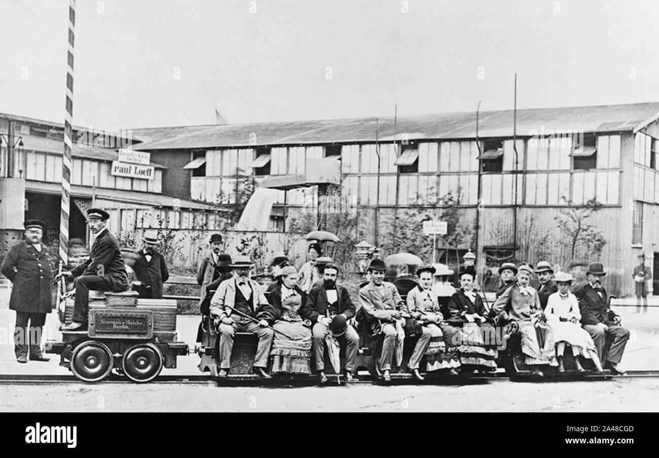 First electric locomotive built in 1879 by Werner von Siemens Stock ...
